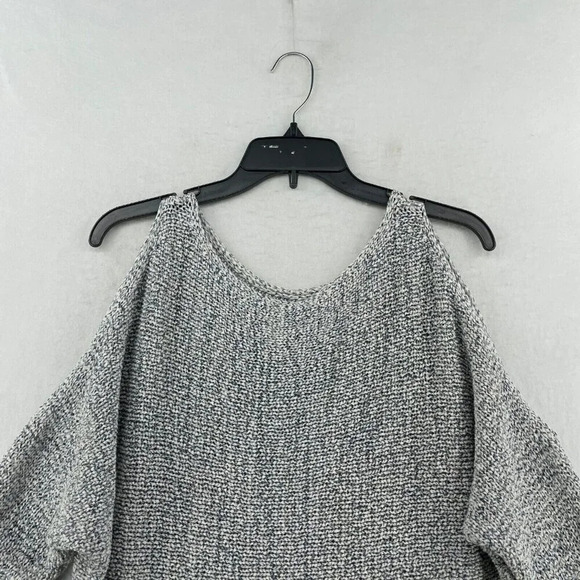 Lou & Grey Sweater Women's Sz S Gray Knitted Cold Shoulder Sleeve Pullover - Picture 8 of 12
